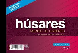 RECIBO HABERES HUSARES 1820 DUPLIC - ARTICULOS DE OFICINA Y PAPELERIA - VALES / RECIBOS / COMPROBANTES