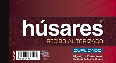 (1823) RECIBO HUSARES DUPLIC AUTORIZADO - ARTICULOS DE OFICINA Y PAPELERIA - VALES / RECIBOS / COMPROBANTES