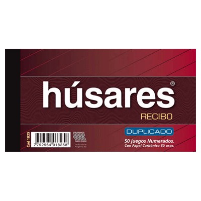 (1825) RECIBO HUSARES DUPLIC QUIMICO 1825 - ARTICULOS DE OFICINA Y PAPELERIA - VALES / RECIBOS / COMPROBANTES