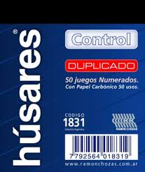 (1831) PREUSPUESTO HUSARES CONTROL - ARTICULOS DE OFICINA Y PAPELERIA - VALES / RECIBOS / COMPROBANTES