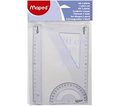 (242793ZM) SET GEOMETRIA TRES PIEZAS 20C - ARTICULOS ESCOLARES - VARIOS ESCOLARES
