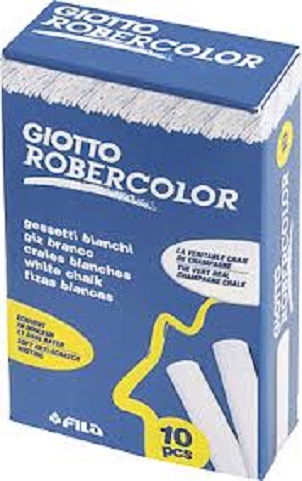 (538700ES) TIZA GIOTTO ROBERCOLOR X10 BLANCA - ARTICULOS ESCOLARES - VARIOS ESCOLARES