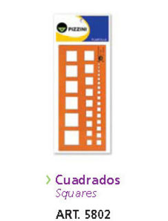 PLANTILLAS PIZZINI CUADRADOS 5802 - DIBUJO TECNICO - ESCUADRAS / REGLAS / ACCESORIOS