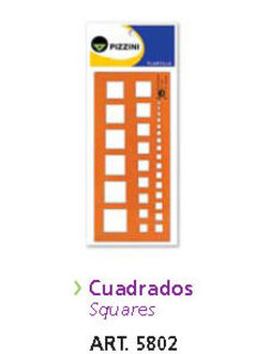 (5802) PLANTILLAS PIZZINI CUADRADOS 5802 - DIBUJO TECNICO - ESCUADRAS / REGLAS / ACCESORIOS