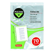 (70FAX10) FOLIO POLIPROP.PIZZINI A4X10 70MIC - ARTICULOS DE OFICINA Y PAPELERIA - FOLIOS