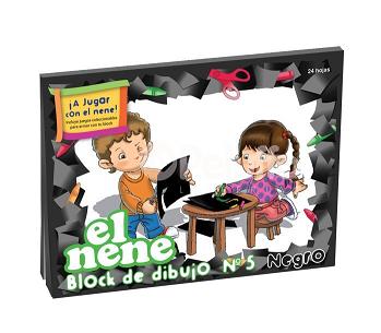 BLOCK DIBUJO NENE Nº5 NEGRO X 24HS - ARTICULOS ESCOLARES - ACCESORIOS PARA MANUALIDADES