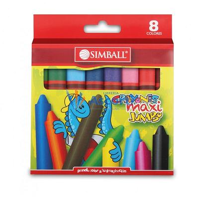 (CRYX8M) CRAYONES SIMBALL MAXI JUMBO X 8 - ARTICULOS ESCOLARES - ACCESORIOS PARA MANUALIDADES