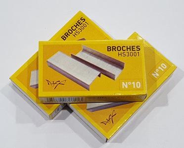 (HS3001) BROCHE A Nº10 X 1000 - ARTICULOS DE OFICINA Y PAPELERIA - BROCHES / CLIPS / ALFILERES