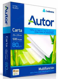 (RC80) RESMA AUTOR CARTA 80GR        X 1 - RESMAS / FORMULARIOS / ETIQUETAS - RES