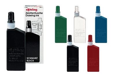 (TINTAROTRI) TINTA T/ROTRING NEGRA Y COLOR X23CC - DIBUJO TECNICO - MICROFIBRAS